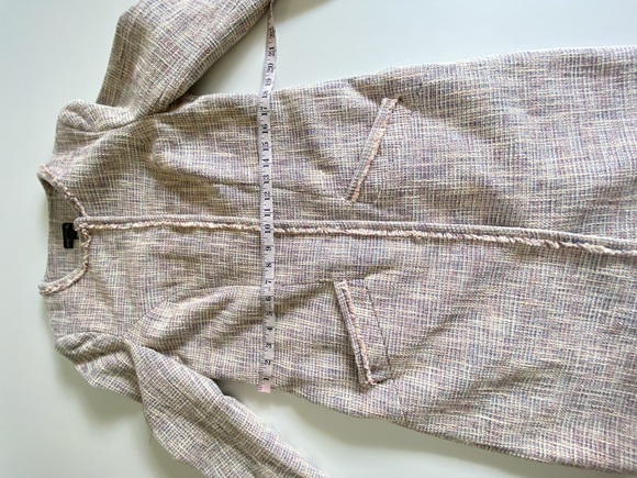 Long tall Sally Tweed Fringed Lavender Jacket Sz 6-8 - Picture 12 of 15